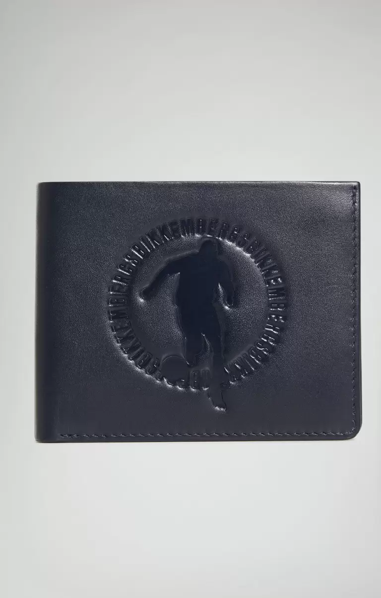 Bikkembergs Blue Homme Men's Wallet With Embossed Logo Portefeuilles