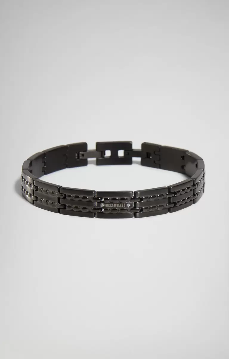 Input Men's Bracelet With Diamonds Bijoux Bikkembergs Grey Homme