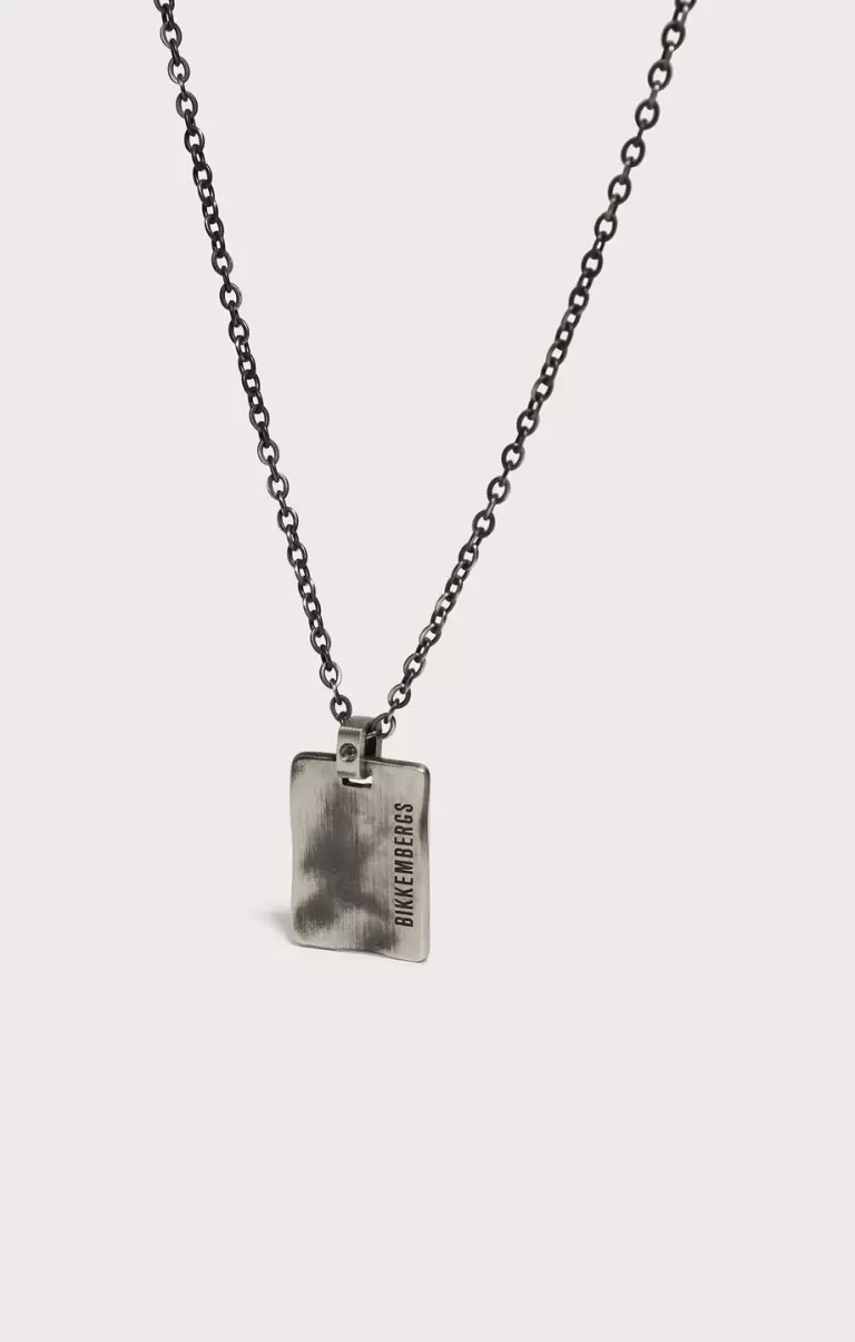 Bikkembergs Men's Necklace With Medal Pendant And Diamond Bijoux Homme Vintage - 1