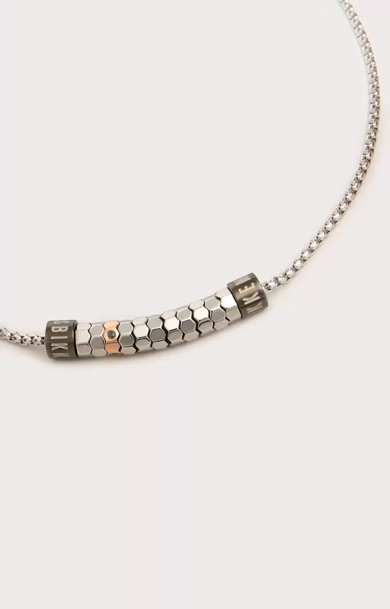 370 Homme Bikkembergs Steel Necklace With Diamonds Bijoux - 1