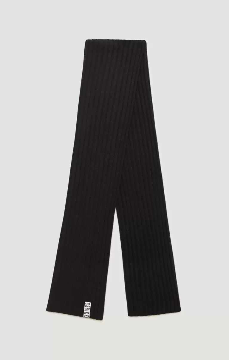 001 Homme Écharpes Bikkembergs Ribbed Scarf In Blended Wool