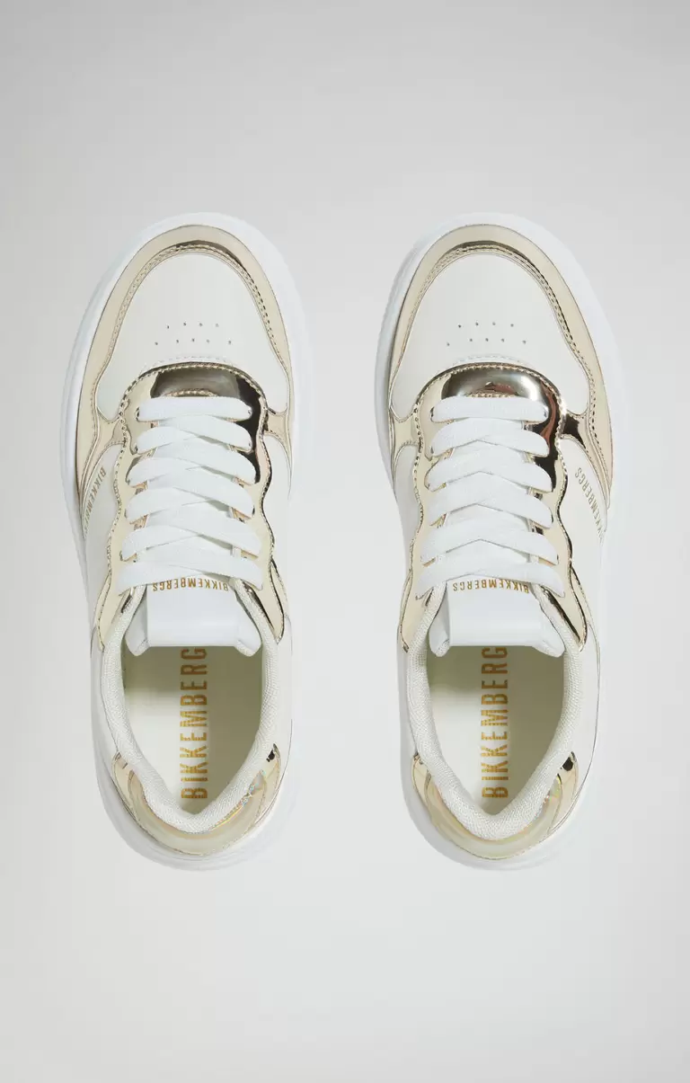 Pierce W Women's Sneakers White/Gold Femme Sneakers Bikkembergs - 3