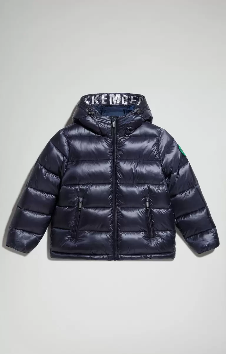 Enfant Vestes Navy Bikkembergs Boy's Puffer Jacket With Hood