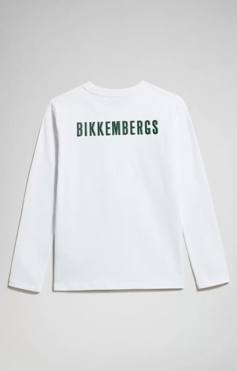 Boy's Long-Sleeve Print T-Shirt Bikkembergs Enfant T-Shirts White - 1
