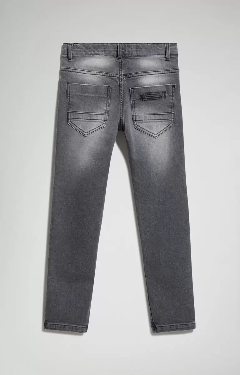 Bikkembergs Enfant Pantalon & Jeans Grey Boy's Jeans With Worn Look - 1