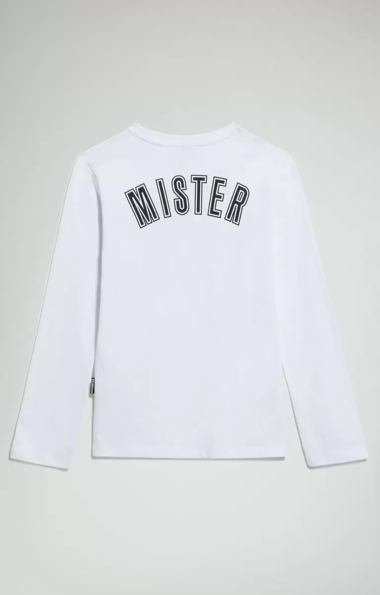Vestes White Boy's Long-Sleeve Print T-Shirt Bikkembergs Enfant - 1