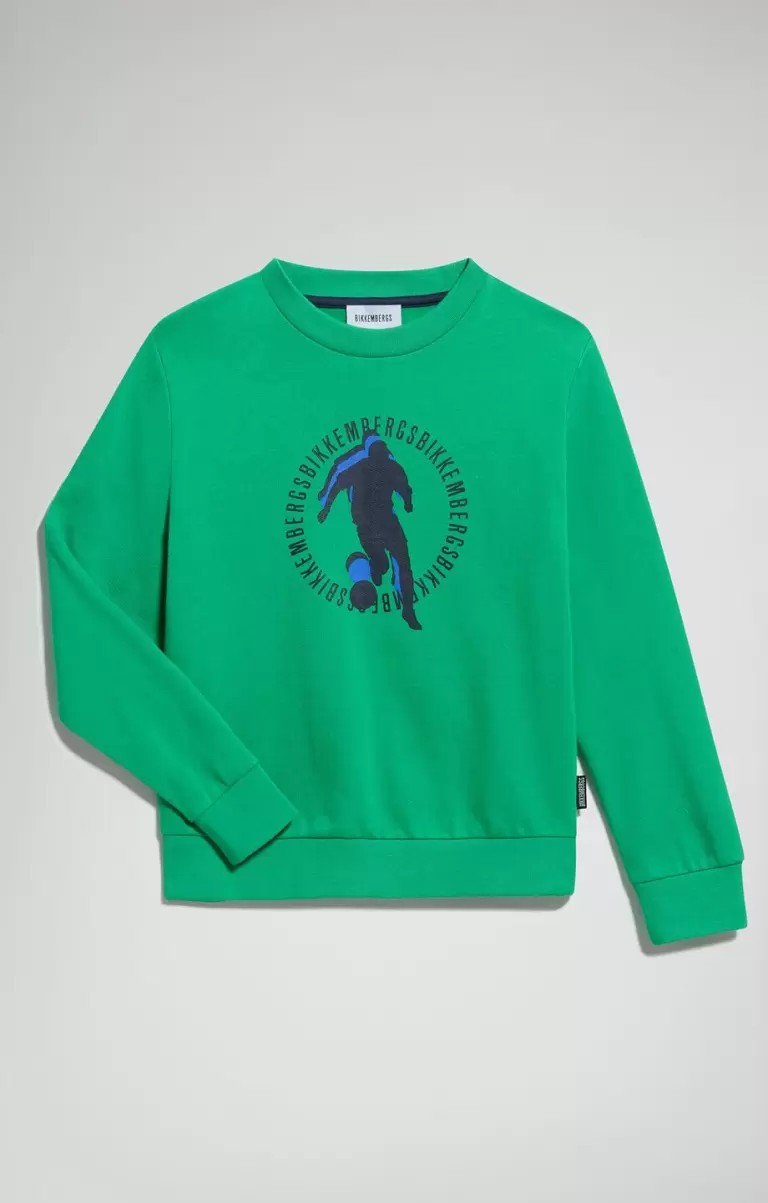 Bikkembergs Enfant Boy's Fleece Sweatshirt Green Vestes