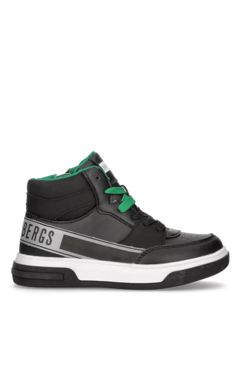 Black Bikkembergs Enfant High-Top Boy's Sneakers - Joseph Junior Shoes (8-16)