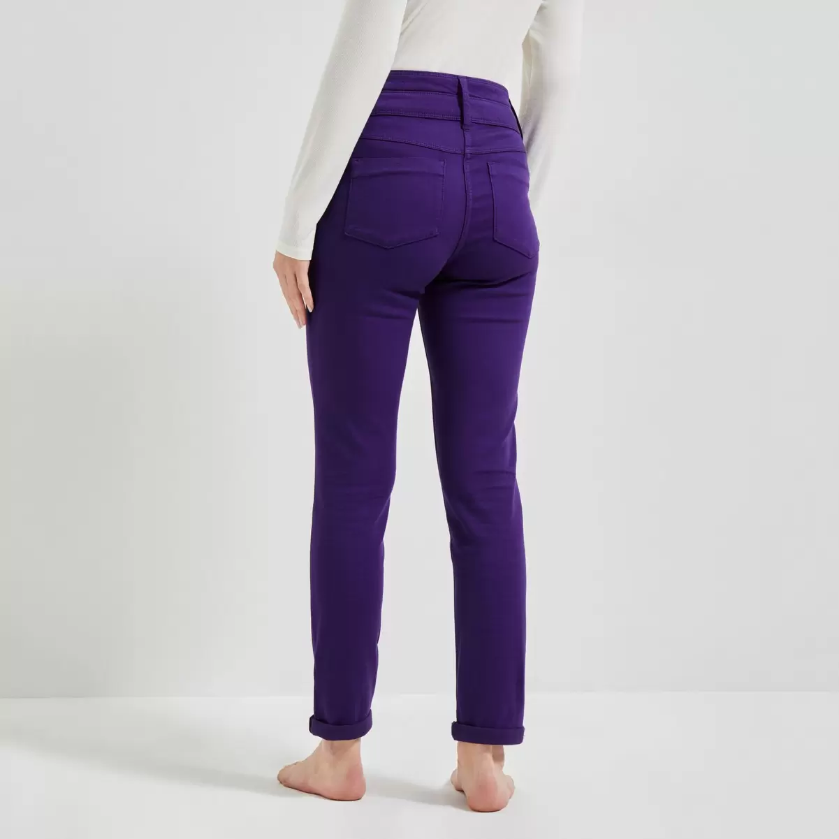 Slim Taille Haute Figari Femme Violet Grain De Malic Grand Jeans - 1