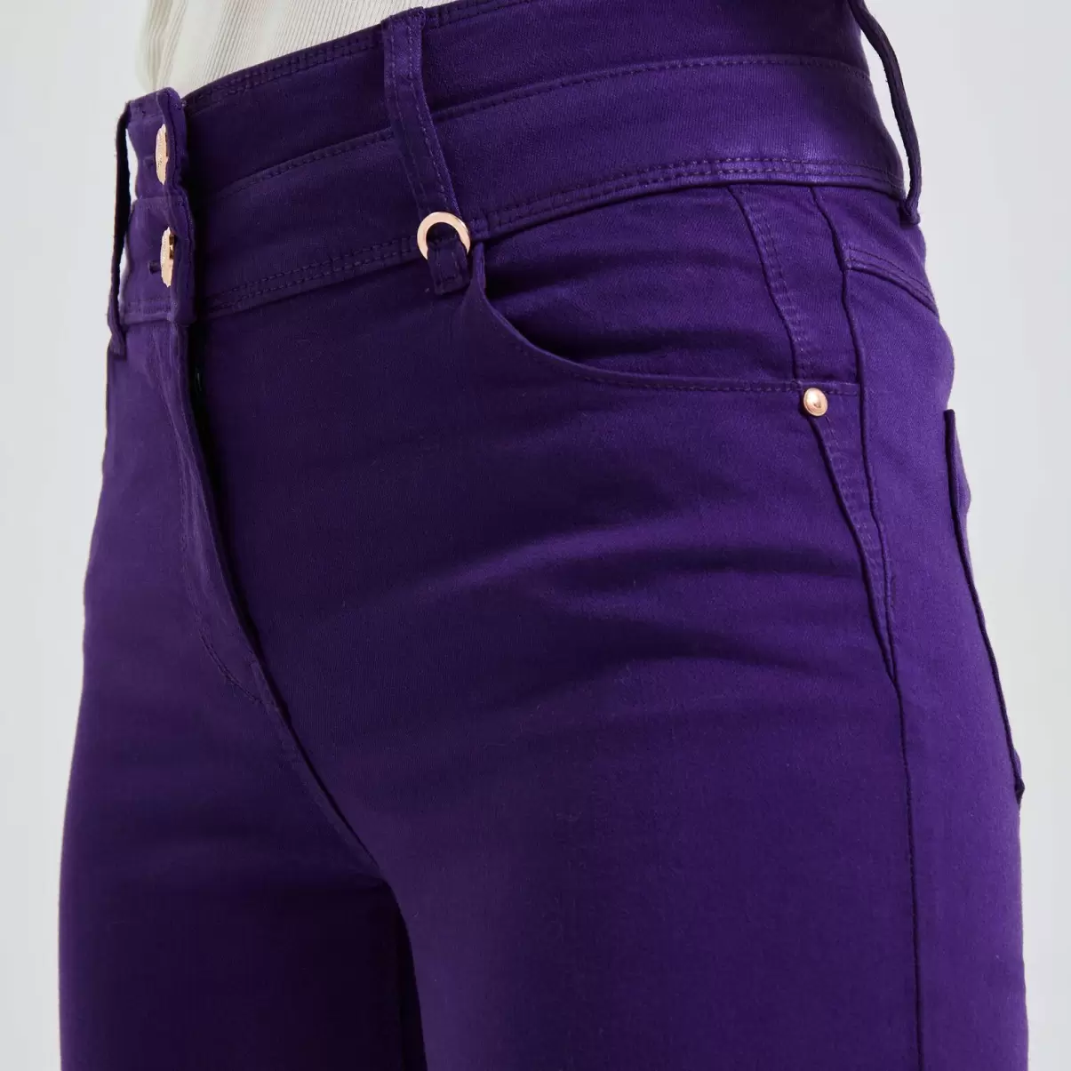 Slim Taille Haute Figari Femme Violet Grain De Malic Grand Jeans - 3