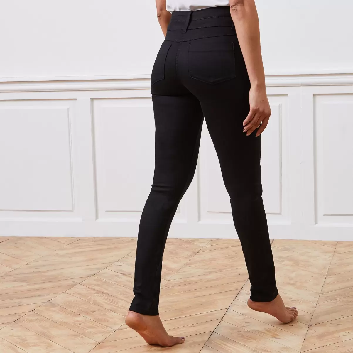 Jean Slim Taille Haute Milan Femme Femme Black Grain De Malic Jeans Propre - 1