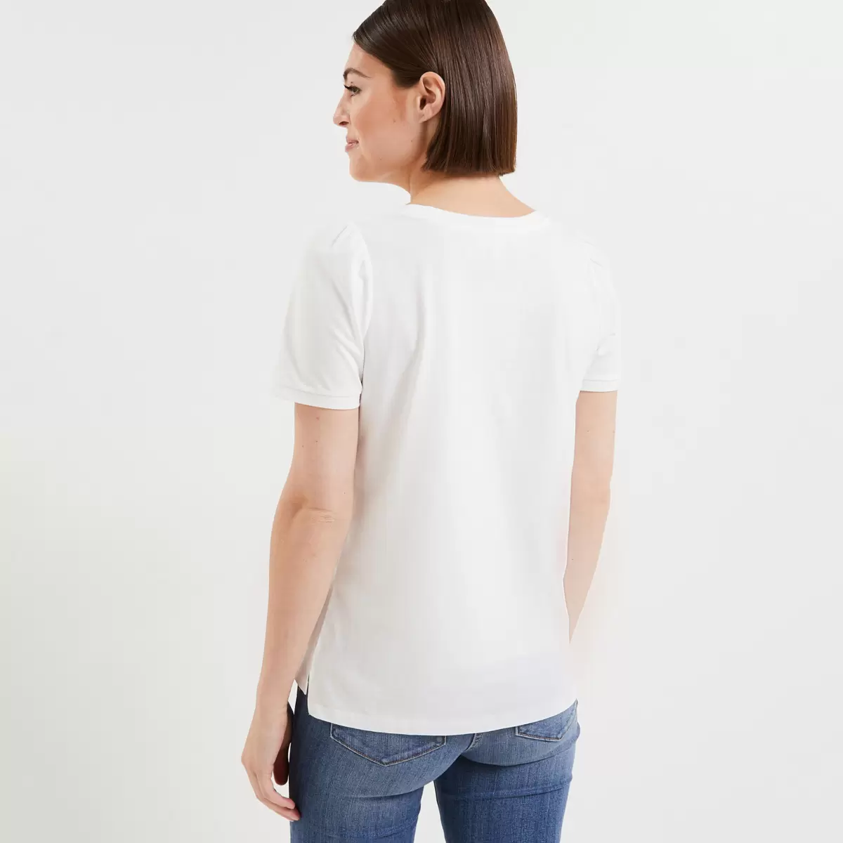 Tshirt Message Femme Femme T-Shirts & Tops Prix Promotionnel Blanc Casse Grain De Malic - 1