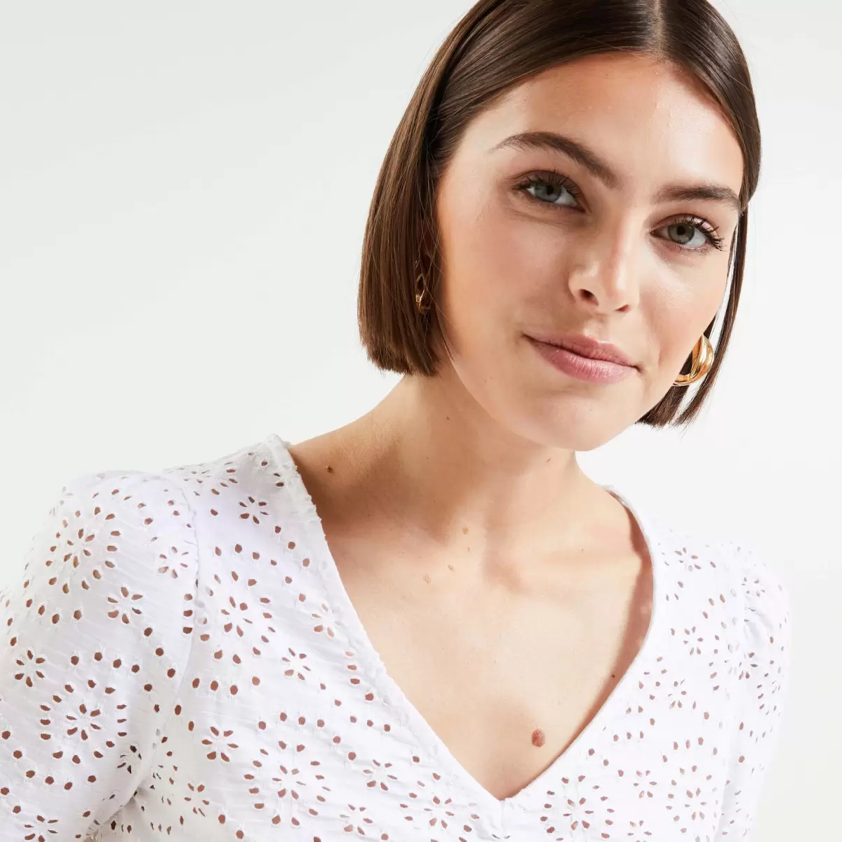 Femme Norme Grain De Malic Tshirt Ajouré Femme Blanc Casse T-Shirts & Tops - 2