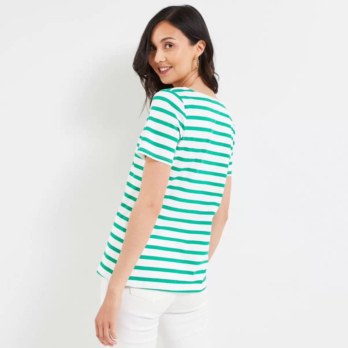 Flexibilité T-Shirts & Tops Femme Tshirt Rayé Femme Vert Grain De Malic - 1