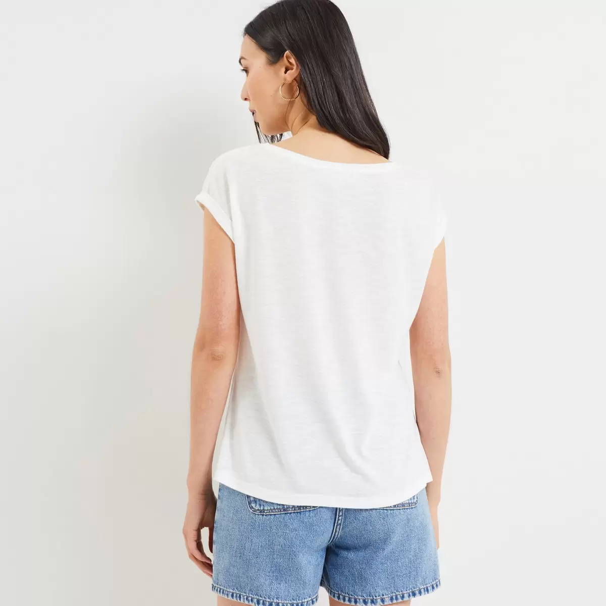 T-Shirt Imprimé Et Sequins Femme Femme Blanc Casse T-Shirts & Tops Prix Promotionnel Grain De Malic - 1