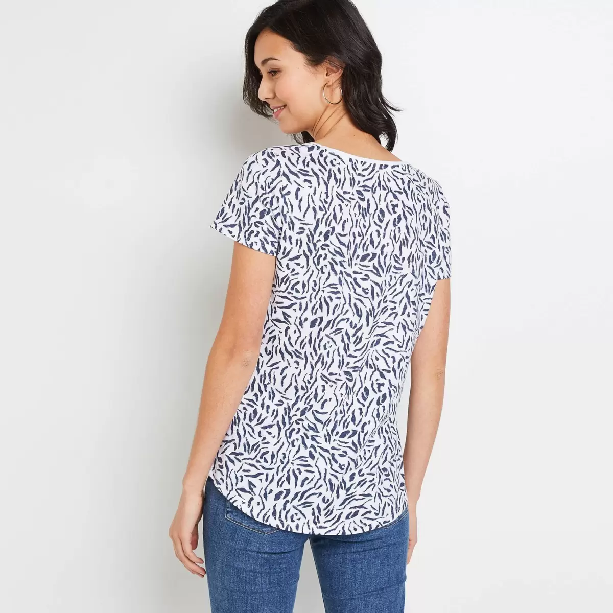 Tarif Grain De Malic Femme T-Shirt Imprimé Col V Femme T-Shirts & Tops Blanc Casse - 1