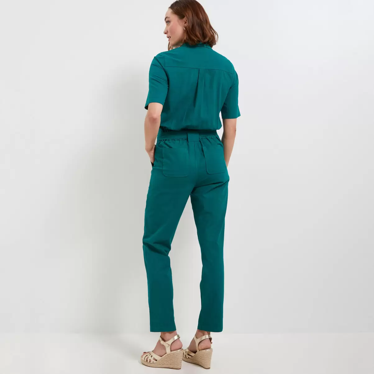 Robes Vert Femme Grain De Malic Combinaison Pantalon Zippée Femme Réduction De Prix - 1