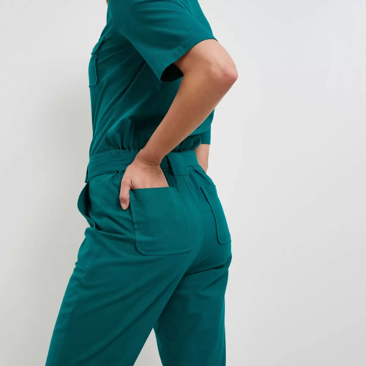 Robes Vert Femme Grain De Malic Combinaison Pantalon Zippée Femme Réduction De Prix - 3