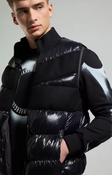 Bikkembergs Homme Blazers & Vestes Men's Sleeveless Reversible Puffer Black