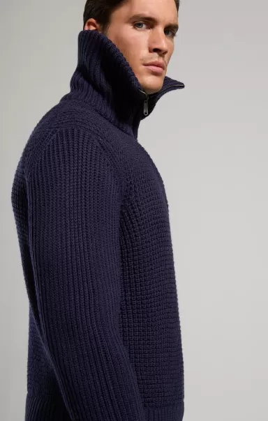 Bikkembergs Tricots Men's Sweater With Layered Effect Dress Blues Homme