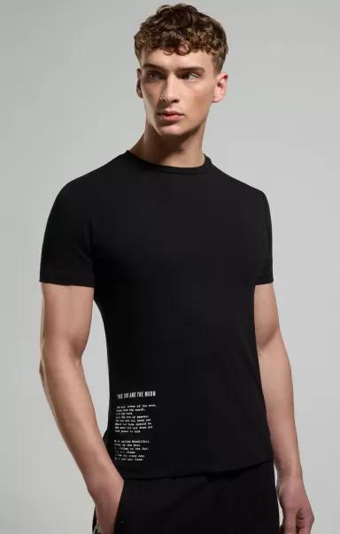 Homme Men's T-Shirt With Eclipse Print Bikkembergs T-Shirts Black