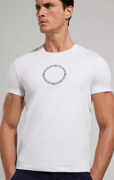 T-Shirts White Printed Back Men's T-Shirt Bikkembergs Homme