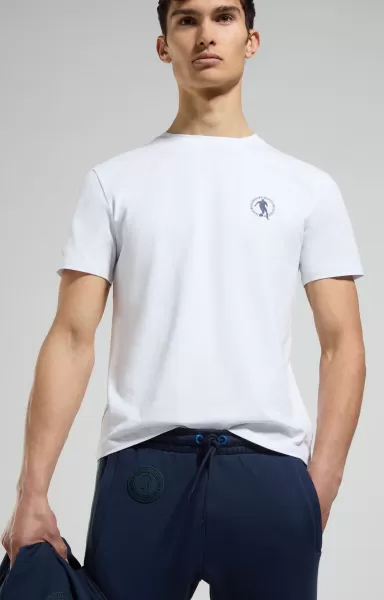 Men's Laser Print T-Shirt White Homme T-Shirts Bikkembergs