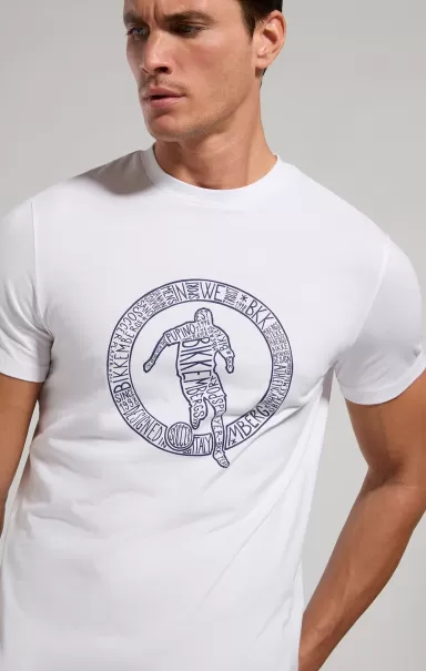 Homme White T-Shirts Bikkembergs Men's T-Shirt With Keyword Print
