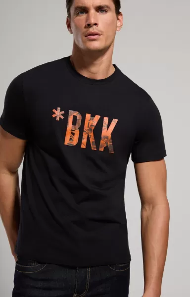 Bikkembergs T-Shirts Black Homme Men's Print T-Shirt