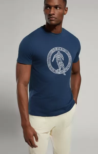 Men's T-Shirt With Keyword Print Dress Blues Homme Bikkembergs T-Shirts