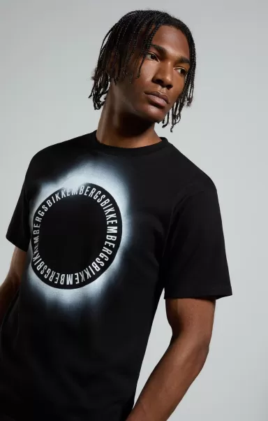 Men's Print T-Shirt Homme Black T-Shirts Bikkembergs
