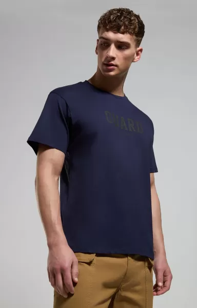 Men's T-Shirt With Chain Print T-Shirts Dress Blues Homme Bikkembergs