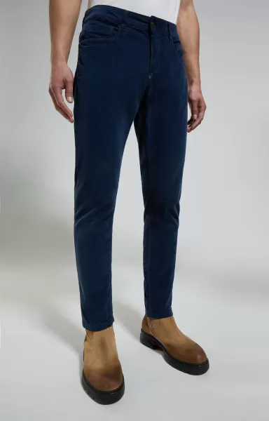 Pantalons Slim Fit Corduroy Men's Pants Bikkembergs Dress Blues Homme