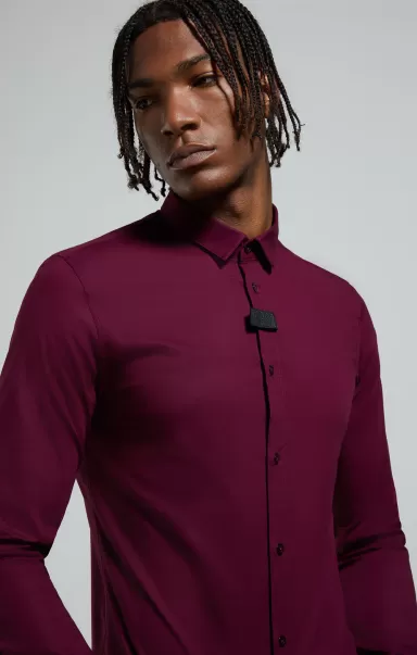 Men's Shirt With Tab Potent Purple Chemises Homme Bikkembergs