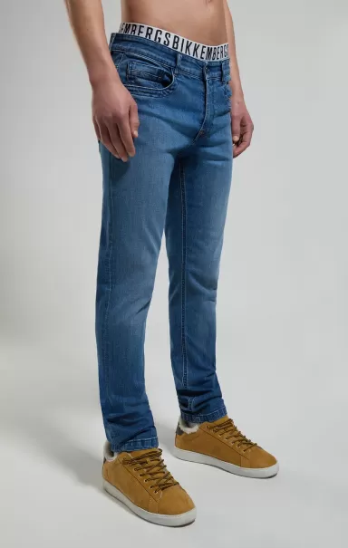 Bikkembergs Blue Denim Slim Fit Men's Jeans Jeans Homme