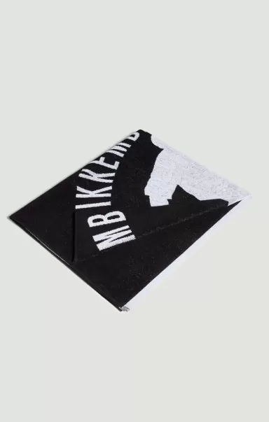 Homme Beach Towel - Player Print Serviettes De Plage Bikkembergs Black
