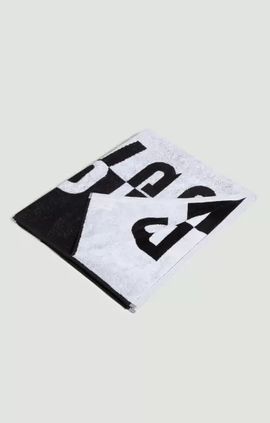 Serviettes De Plage Beach Towel With Double Tape Black Homme Bikkembergs