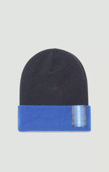 Bikkembergs Homme Navy/Bluette Men's Hat With Color-Blocks Chapeaux