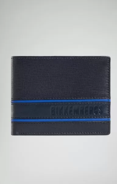 Men's Wallet With Contrast Details Portefeuilles Blue Bikkembergs Homme