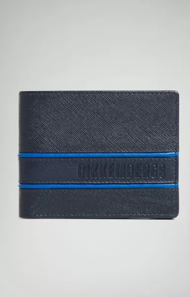Homme Portefeuilles Blue Men's Wallet With Contrast Details Bikkembergs