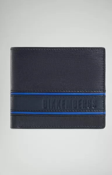 Bikkembergs Homme Men's Wallet With Contrast Details Portefeuilles Blue