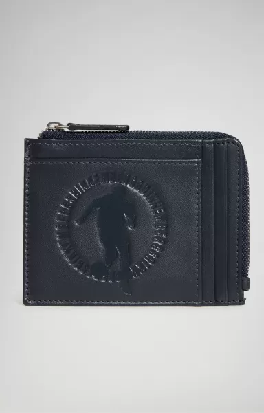 Bikkembergs Blue Portefeuilles Homme Compact Men's Wallet With Embossed Logo