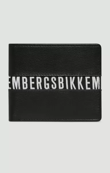 Compact Men's Leather Wallet Portefeuilles Homme Black Bikkembergs