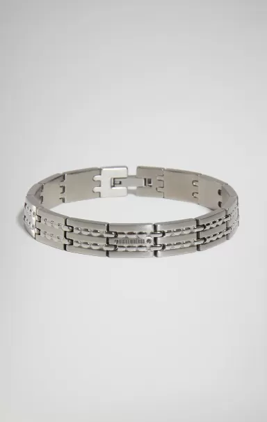 White Input Men's Bracelet With Diamonds Homme Bikkembergs Bijoux