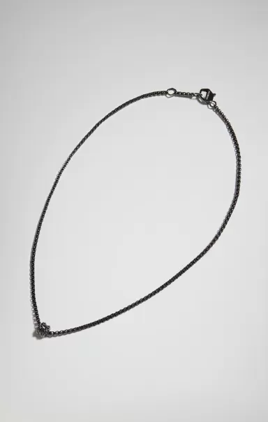 Input Men's Necklace With Diamond Homme Bijoux Bikkembergs Grey