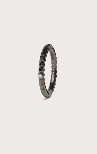 Homme Bijoux Bikkembergs Multifaceted Ring With Diamond 300