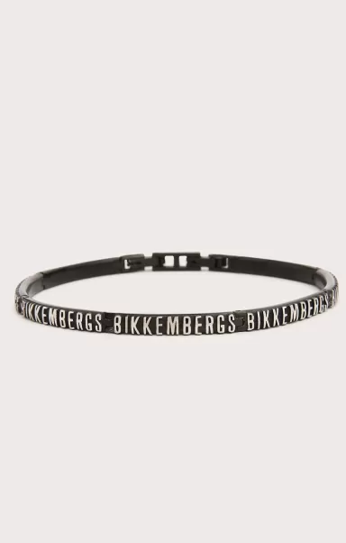 Homme Bijoux 019 Bikkembergs Men's Bracelet With Embossed Lettering