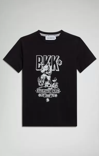 Black Enfant Boy's T-Shirt With Cartoon Print T-Shirts Bikkembergs