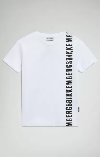 Bikkembergs Vestes White Boy's Print T-Shirt Enfant