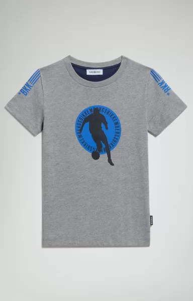 Enfant Vestes Boy's Print T-Shirt Grey Melange Bikkembergs